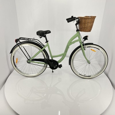 Mestský retro bicykel Goetze Style 28" 1-prevodový zeleno čierny matný + košík